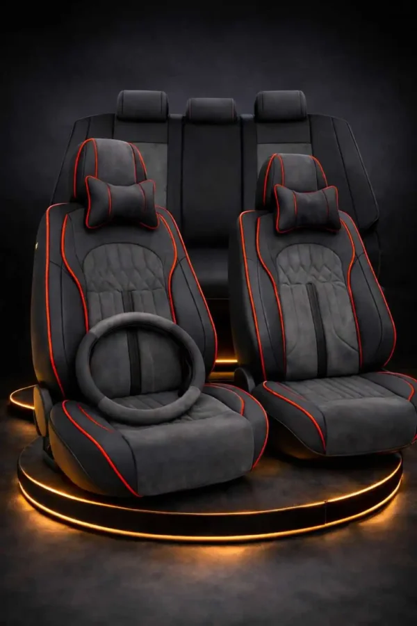 ריפוד יוקרתי לרכב בצבע שחור אודם