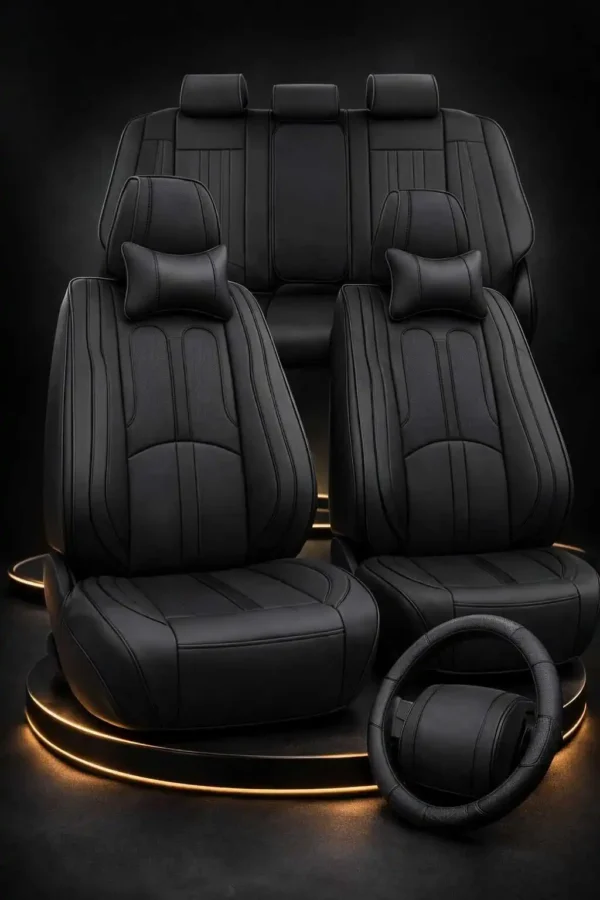 ריפוד יוקרתי לרכב בצבע שחור